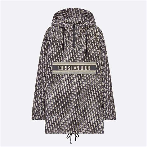 dior oblique hooded anorak|Hooded Anorak Blue and Ecru Technical Taffeta Jacquard with Dior .